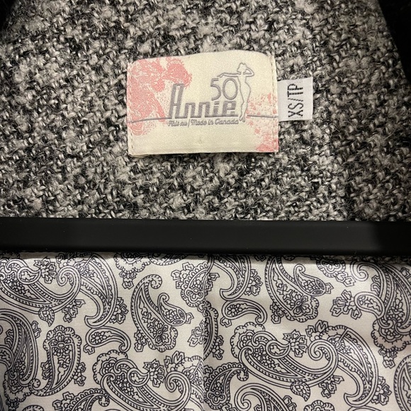 Annie 50 Montreal designer blazer - tweed and velvet size XS - Picture 5 of 8